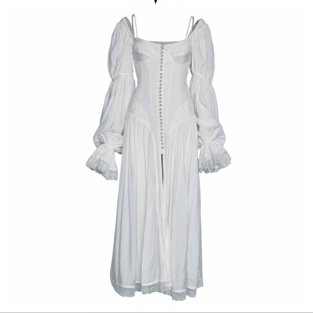 Chic Sheer White Dress with Lace Trim